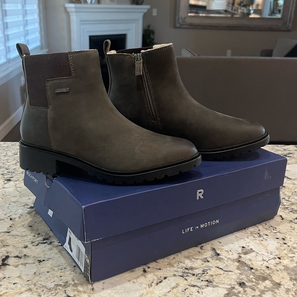 Rockport Shoes Gore Taupe Suede Gore Chelsea Boots - Picture 4 of 15